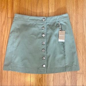 Army Green Forever 21 Mini Skirt